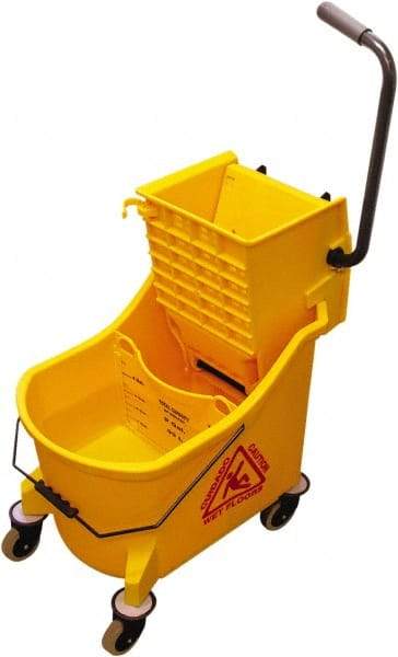 O-Cedar - 36 Qt Plastic Bucket & Wringer - 38" Long x 23" High x 14" Wide, Yellow - Caliber Tooling