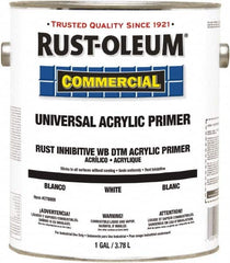 Rust-Oleum - 1 Gal White Water-Based Acrylic Enamel Primer - 350 to 450 Sq Ft Coverage, <100 gL Content, Quick Drying, Interior/Exterior - Caliber Tooling