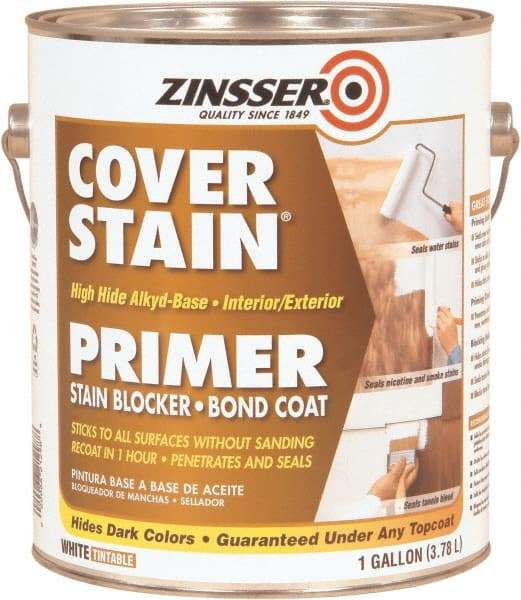 Rust-Oleum - 1 Gal White Alkyd Primer - 300 to 400 Sq Ft Coverage, <100 gL Content, Quick Drying, Interior/Exterior - Caliber Tooling