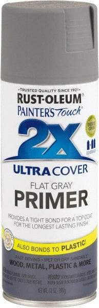 Rust-Oleum - 12 oz Gray Aerosol Primer - 10 to 12 Sq Ft Coverage, Interior/Exterior - Caliber Tooling