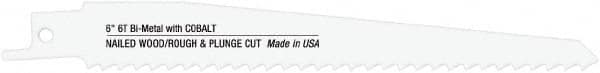 Disston - 12" Long x 3/4" Thick, Bi-Metal Reciprocating Saw Blade - Straight Profile, 18 TPI, Toothed Edge, Universal Shank - Caliber Tooling