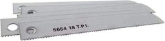 Disston - 4" Long x 1/2" Thick, Bi-Metal Reciprocating Saw Blade - Straight Profile, 18 TPI, Toothed Edge, Universal Shank - Caliber Tooling