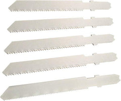 Disston - 5 Piece, 3" to 3" Long, 10-14 to 24 Teeth per Inch, Bi-Metal Jig Saw Blade Set - Toothed Edge, U-Shank - Caliber Tooling