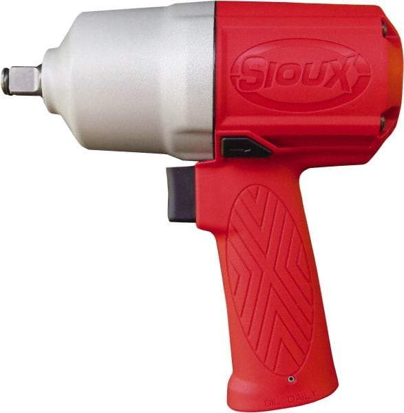 Sioux Tools - 1/2" Drive, 11,000 RPM, 780 Ft/Lb Torque Impact Wrench - Pistol Grip Handle, 1,250 IPM, 4 CFM, 90 psi, 1/4" Inlet - Caliber Tooling