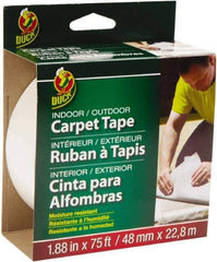 Duck - 1.88" x 25 Yd Rubber Adhesive Double Sided Tape - 6 mil Thick, White, Rubber Liner, Series DUC442062 - Caliber Tooling