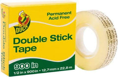 Duck - 1/2" x 75' Acrylic Adhesive Double Sided Tape - 6 mil Thick, Clear, Polypropylene Film Liner, Series DUC - Caliber Tooling