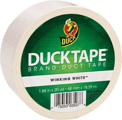 Duck - 1-7/8" x 20 Yds White Duct Tape - 9 mil, Rubber Adhesive, Vinyl Backing, 22 Lb/ln Tensile Strength, Series DUC - Caliber Tooling