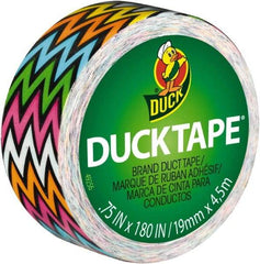 Duck - 3/4" x 5 Yds Zig Zag Duct Tape - 9 mil, Rubber Adhesive, Vinyl Backing, 22 Lb/ln Tensile Strength, Series DUC - Caliber Tooling