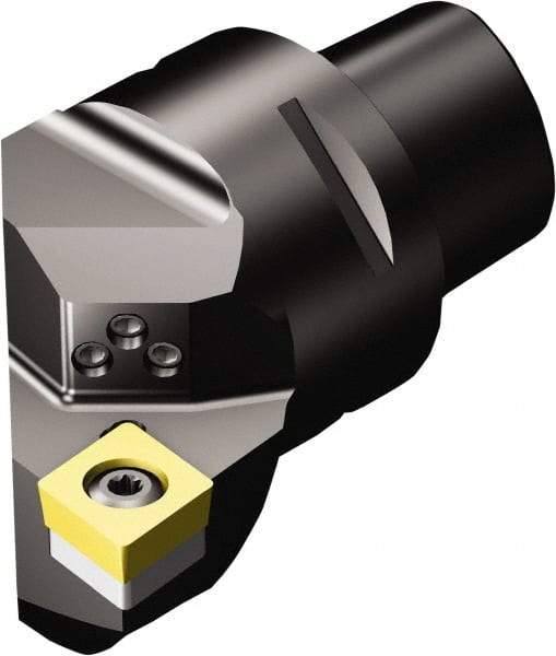 Sandvik Coromant - Left Hand Cut, Size C6, CCMT 432 Insert Compatiblity, Modular Turning & Profiling Cutting Unit Head - 45mm Ctr to Cutting Edge, 65mm Head Length, Through Coolant, Series CoroTurn 107 - Caliber Tooling