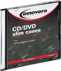 innovera - 1 Compartment, 4-7/8 Inch Wide x 1/4 Inch Deep x 5-5/8 Inch High, CD/DVD Storage Case - Polystyrene, Clear - Caliber Tooling