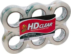 Duck - 1-7/8" x 110 Yd Clear Acrylic Adhesive Packaging Tape - Polypropylene Film Backing, 2.6 mil Thick, 31 Lb Tensile Strength, Series DUC - Caliber Tooling