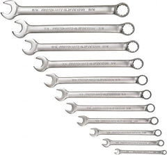 Proto - 11 Piece, 1/4" to 15/16", 12 Point Combination Wrench Set - Inch Measurement Standard, Satin Chrome Finish - Caliber Tooling