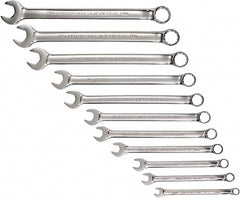 Proto - 11 Piece, 7mm to 19mm, 12 Point Combination Wrench Set - Metric Measurement Standard, Full Polish Chrome Finish, Comes in Tool Roll - Caliber Tooling