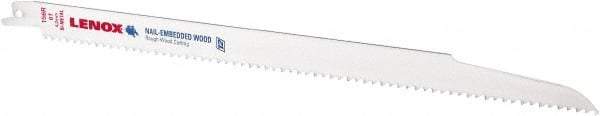 Lenox - 12" Long x 3/4" Thick, Bi-Metal Reciprocating Saw Blade - Straight Profile, 6 TPI, Toothed Edge - Caliber Tooling