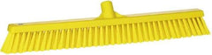 Vikan - 24" Combo Duty Synthetic Push Broom - 2" Bristle Length, Plastic Block, European Threaded Handle Connection - Caliber Tooling