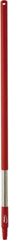 Vikan - 59 x 1-1/4" Fiberglass Squeegee Handle - European Threaded Connection, Red - Caliber Tooling