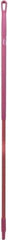 Vikan - 59 x 1-1/4" Fiberglass Squeegee Handle - European Threaded Connection, Pink - Caliber Tooling