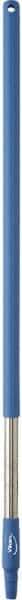 Vikan - 39-1/2 x 1-1/4" Stainless Steel Squeegee Handle - European Threaded Connection, Blue - Caliber Tooling