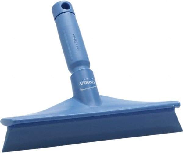 Vikan - 9.84" Rubber Blade Bench Squeegee - Single Edge, Blue, Plastic Holder - Caliber Tooling