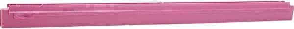 Vikan - 24" Rubber Blade Squeegee Refill - Double Edge, Pink, Plastic Holder - Caliber Tooling