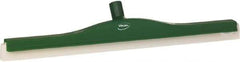 Vikan - 24" Foam Rubber Blade Floor Squeegee - Double Edge, Green, Plastic Holder - Caliber Tooling