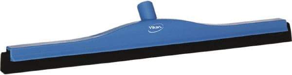 Vikan - 24" Foam Rubber Blade Bench Squeegee - Double Edge, Blue, Plastic Holder - Caliber Tooling