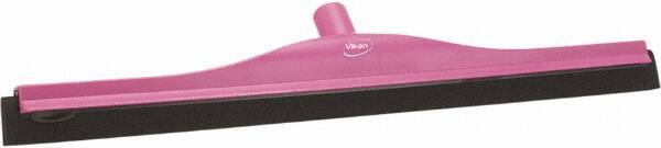 Vikan - 24" Foam Rubber Blade Bench Squeegee - Double Edge, Pink, Plastic Holder - Caliber Tooling