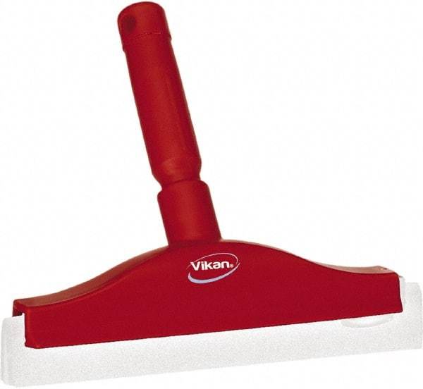 Vikan - 10" Foam Rubber Blade Bench Squeegee - Double Edge, Red, Plastic Holder - Caliber Tooling