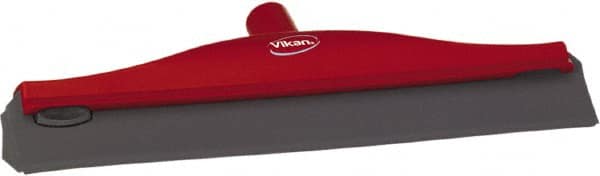 Vikan - 16" Rubber Blade Ceiling Squeegee - Double Edge, Red, Plastic Holder - Caliber Tooling