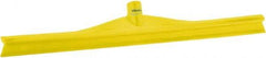 Vikan - 23.62" Rubber Blade Floor Squeegee - Single Edge, Yellow, Plastic Holder - Caliber Tooling