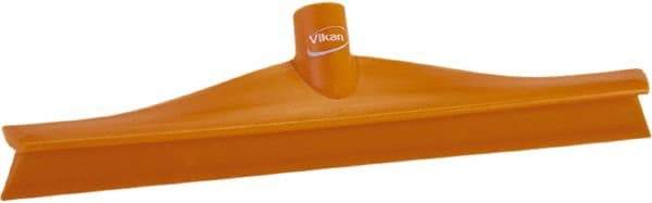 Vikan - 15-3/4" Rubber Blade Floor Squeegee - Single Edge, Orange, Plastic Holder - Caliber Tooling