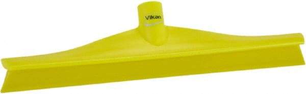 Vikan - 15-3/4" Rubber Blade Floor Squeegee - Single Edge, Yellow, Plastic Holder - Caliber Tooling