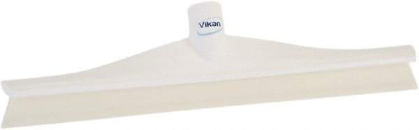 Vikan - 15-3/4" Rubber Blade Floor Squeegee - Single Edge, White, Plastic Holder - Caliber Tooling