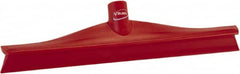 Vikan - 15-3/4" Rubber Blade Floor Squeegee - Single Edge, Red, Plastic Holder - Caliber Tooling