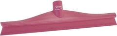 Vikan - 15-3/4" Rubber Blade Floor Squeegee - Single Edge, Pink, Plastic Holder - Caliber Tooling