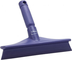 Vikan - 9.84" Rubber Blade Bench Squeegee - Single Edge, Purple, Plastic Holder - Caliber Tooling