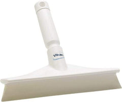 Vikan - 9.84" Rubber Blade Bench Squeegee - Single Edge, White, Plastic Holder - Caliber Tooling