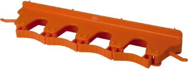 Vikan - 22 Lb Capacity, 3-5/32" Projection, Polypropylene/Rubber Wall Strip Organizer - 15-1/2" OAL - Caliber Tooling