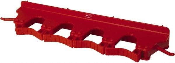 Vikan - 22 Lb Capacity, 3-5/32" Projection, Polypropylene/Rubber Wall Strip Organizer - 15-1/2" OAL - Caliber Tooling