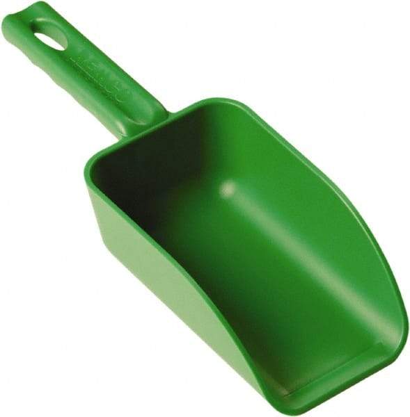 Remco - 16 oz Green Polypropylene Flat Bottom Scoop - 3.2" Wide x 2" Deep Bowl, 10.4" OAL - Caliber Tooling