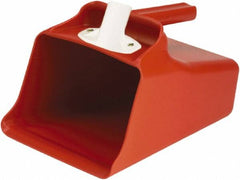 Remco - 128 oz Red Polypropylene Flat Bottom Scoop - 8.7" Wide x 7.3" Deep Bowl, 11" OAL - Caliber Tooling