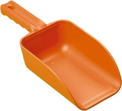 Remco - 32 oz Orange Polypropylene Flat Bottom Scoop - 4.3" Wide x 3" Deep Bowl, 11-1/2" OAL - Caliber Tooling