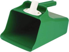 Remco - 128 oz Green Polypropylene Flat Bottom Scoop - 8.7" Wide x 7.3" Deep Bowl, 11" OAL - Caliber Tooling