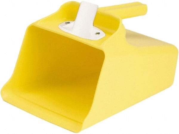 Remco - 128 oz Yellow Polypropylene Flat Bottom Scoop - 8.7" Wide x 7.3" Deep Bowl, 11" OAL - Caliber Tooling