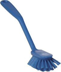 Vikan - 1" Bristle Length, Polyester Food Service Brush - 2-11/16" Long x 1" Wide Head, 10-1/2" OAL, Blue, Polypropylene Block - Caliber Tooling