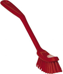 Vikan - 1" Bristle Length, Polyester Food Service Brush - 2-7/8" Long x 1" Wide Head, 11" OAL, Red, Polypropylene Block - Caliber Tooling