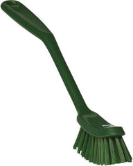 Vikan - 1" Bristle Length, Polyester Food Service Brush - 2-7/8" Long x 1" Wide Head, 11" OAL, Green, Polypropylene Block - Caliber Tooling