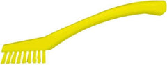 Vikan - 5/8" Bristle Length, Polyester Food Service Brush - 2-5/16" Long x 1/2" Wide Head, 8" OAL, Yellow, Polypropylene Block - Caliber Tooling