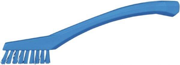 Vikan - 5/8" Bristle Length, Polyester Food Service Brush - 2-5/16" Long x 1/2" Wide Head, 8" OAL, Blue, Polypropylene Block - Caliber Tooling