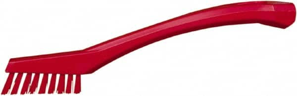 Vikan - 5/8" Bristle Length, Polyester Food Service Brush - 2-5/16" Long x 1/2" Wide Head, 8" OAL, Red, Polypropylene Block - Caliber Tooling